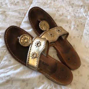 Jack Rogers gold sandals